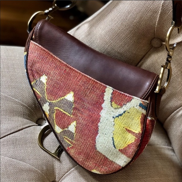 Authentic RARE Vintage Christian Dior Kilim Saddle Bag - Picture 2 of 16